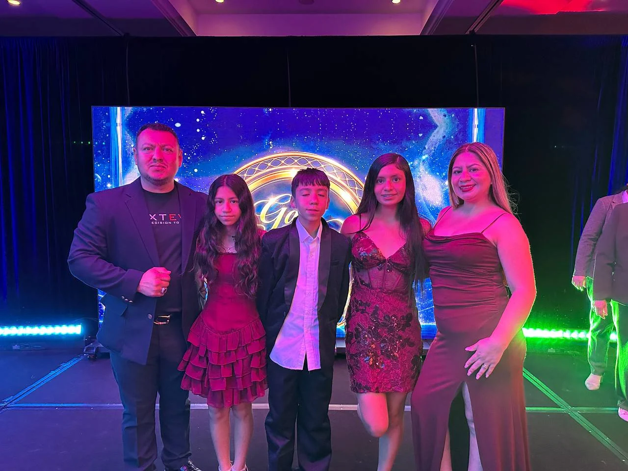 Family at a recognition event